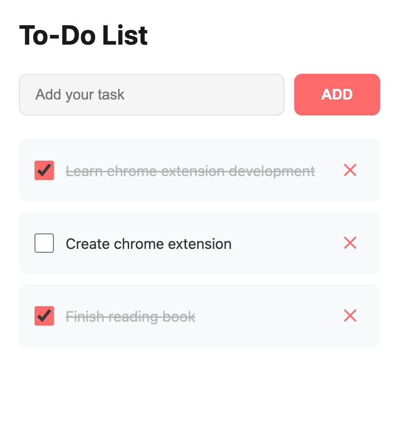 Todo list chrome extension